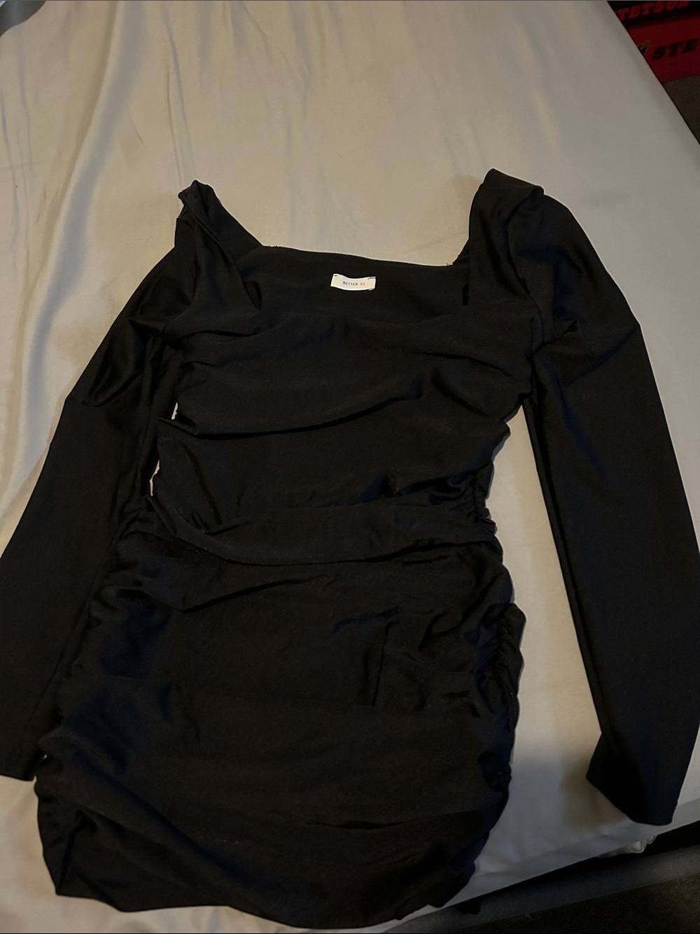 Better Be Black Square Neck Mini Dress